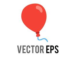 Vector red air balloon on string icon, congratulations, celebration, happy birthday