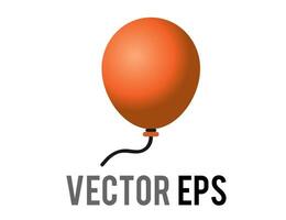 Vector gradient orange air balloon on string icon, congratulations, celebrate happy halloween, birthday