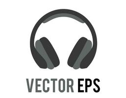 vector black headphones icon, used to listen music or other audio