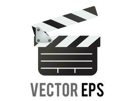 isolated vector black film maker clapped board icon