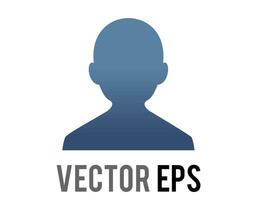 Vector dark blue silhouette generic profile of one person icon