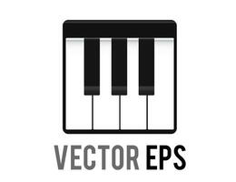 vector pequeño sección de clásico música teclado icono, demostración blanco, negro llaves