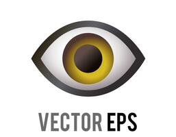 Vector single human eye, looking forward icon