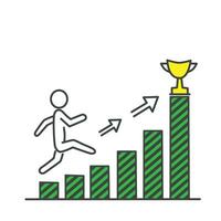 Leadership needs icon, career ladder, business challenge, growth success, increase progress, thin line symbol - editable stroke vector illustration.