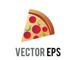 Isolated vector slice of pepperoni pizza food icon