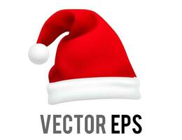 Isolated vector red, white santa claus hat celebrate party icon