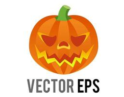 vector orange pumpkin Jack O Lantern icon for Halloween holiday decoration