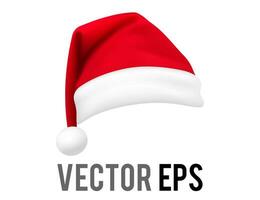 Isolated vector red, white santa claus hat celebrate party icon