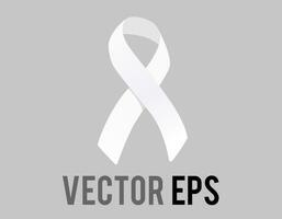 Vector white awareness ribbon badge icon