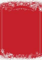 Winter snowflake retro border and Christmas red paper background vector