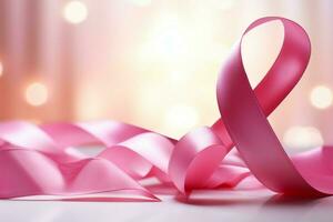 A symbol of strength a pink ribbon displayed on white AI Generated photo