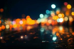 Enigmatic scene with captivating blurred bokeh lights, a mesmerizing spectacle AI Generated photo