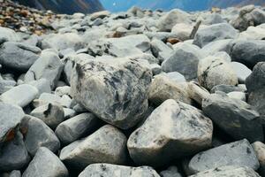 Outdoor tranquility with the presence of grey rocks in nature AI Generated photo