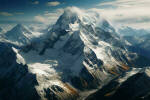 el suizo Alpes belleza se despliega en esta cautivador aéreo fotografía ai generado foto