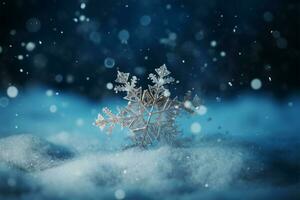 magic in an illustration with a snowflake inspired backdrop AI Generated photo
