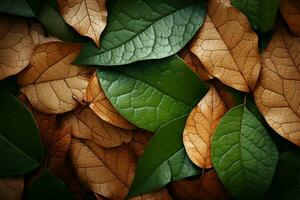 Natural leaf pattern offers a warm canvas for personalized text AI Generated photo