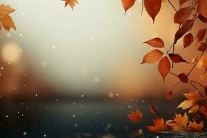 A space for text on an autumn themed image background AI Generated photo