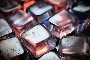 Colorful ice cubes have transformed the background, promising a rejuvenating experience AI Generated photo