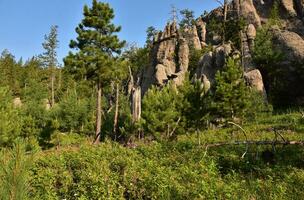 Pinnacle Rock Formations in a Mountain Range photo