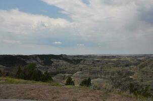 Heavy Skies Over a Canyon in North Dakota photo