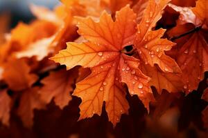 otoños resplandor ilumina hojas, adornado en naranja y carmesí matices ai generado foto