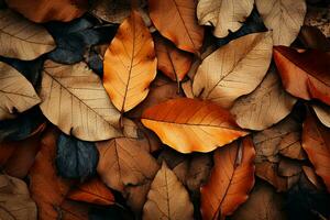 personalizable texto en un cálido, natural modelo de caído hojas ai generado foto