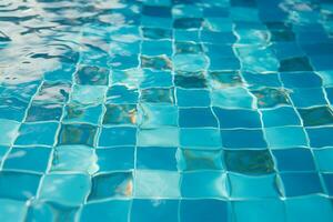 brillante piscina agua, un sereno y atractivo acuático antecedentes ai generado foto