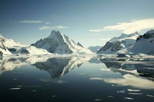 antártico penínsulas paraíso bahía revela un majestuoso ladera de la montaña marina ai generado foto