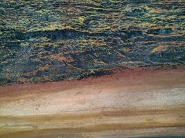 Closeup of tree trunk. Concrete wood texture. Tree bark texture of the cement relief plaster wall with natural color paint. photo