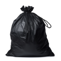 Black garbage bag isolated. Generative AI png