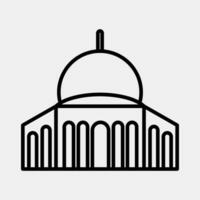 Icon mosque. Palestine elements. Icons in line style. Good for prints, posters, logo, infographics, etc. vector