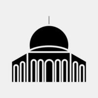 icono mezquita. Palestina elementos. íconos en glifo estilo. bueno para huellas dactilares, carteles, logo, infografía, etc. vector