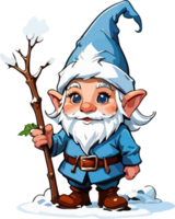 Winter Gnome Cartoon Design AI Generative png