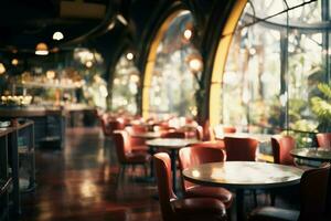 Misty cafe and restaurant interior, an abstract fusion of spaces AI Generated photo