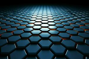 Hexagonal honeycomb in 3D, creating an abstract, textured backdrop AI Generated photo