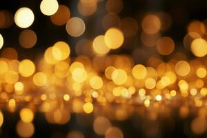 Golden bokeh lights create a festive and abstract Christmas background AI Generated photo