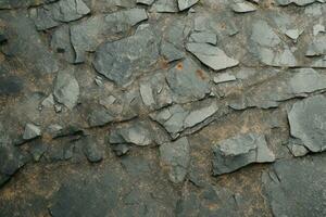 terroso fondo con suelo rock texturas Proporcionar un escabroso estético ai generado foto