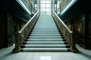 Empty, graceful stair steps reveal their inherent beauty AI Generated photo