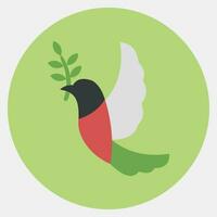 Icon a dove carrying an olive branch. Palestine elements. Icons in color mate style. Good for prints, posters, logo, infographics, etc. vector