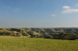 Beautiful View of Badlands Landscape and Rugged Terrain photo