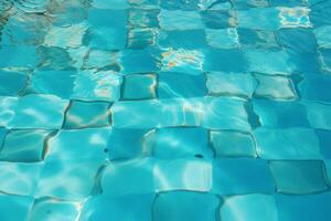 Crystal clear pool water provides a refreshing and tranquil background AI Generated photo