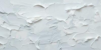 Generative AI, Closeup of impasto abstract rough white art painting texture photo