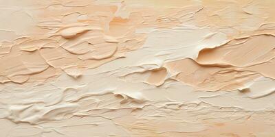 Generative AI, Closeup of impasto abstract rough beige art painting texture photo