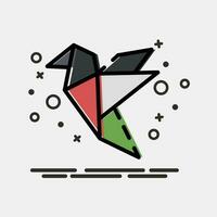 Icon dove origami. Palestine elements. Icons in MBE style. Good for prints, posters, logo, infographics, etc. vector
