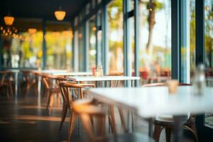 Background with a dreamy cafe blur, evoking a restaurant atmosphere AI Generated photo