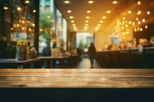 Blurred vintage restaurant backdrop with people and captivating bokeh elements AI Generated photo