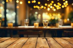 Bokeh background adds charm to the blurred ambiance of the restaurant AI Generated photo