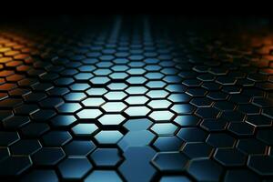 Abstract 3D honeycomb hexagons form a mesmerizing geometric background AI Generated photo