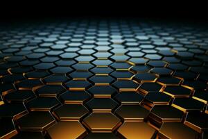 Abstract 3D honeycomb hexagons form a mesmerizing geometric background AI Generated photo