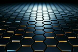 Abstract 3D honeycomb hexagons form a mesmerizing geometric background AI Generated photo